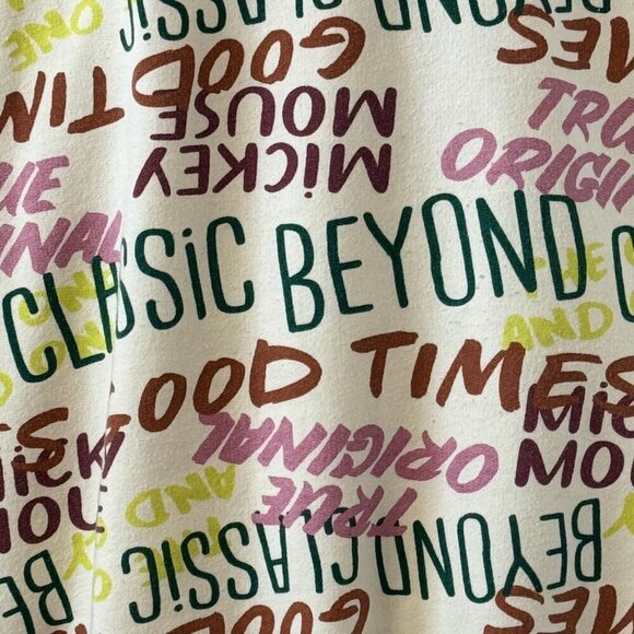 Disney Mickey Mouse Sweatshirt Size 3X Beyond Classic All Over Graffiti Cream - Picture 11 of 11